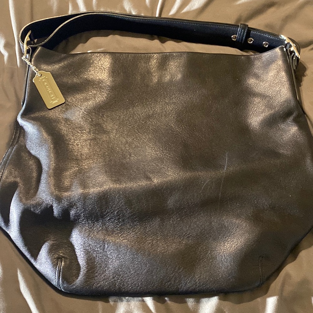 Black leather Coach C bag